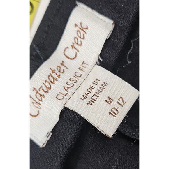 Coldwater Creek M 10-12 womens black pull on pants elastic waist thick cotton - Picture 4 of 8